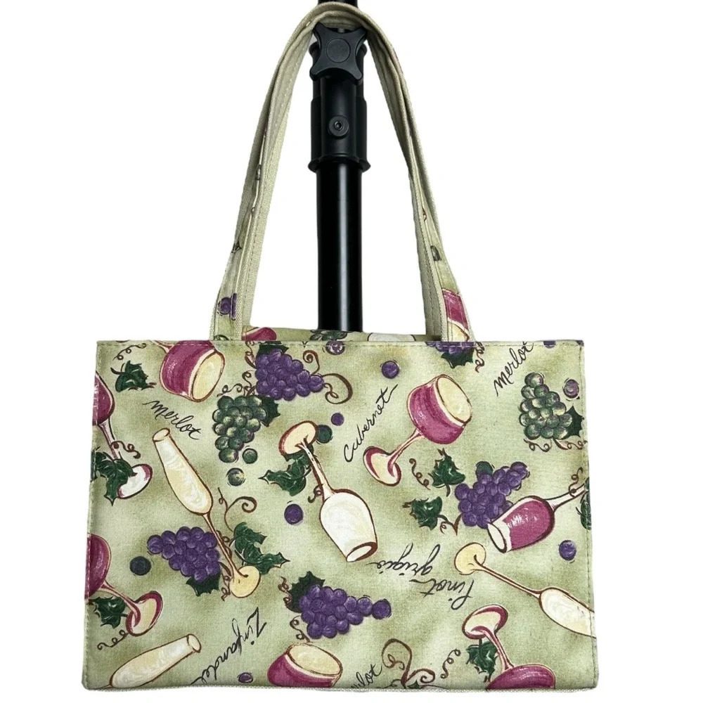 Y2K Wine Purse Shoulder Bag Green Embellished Rhinestone Mob Wife Tuscan Italy